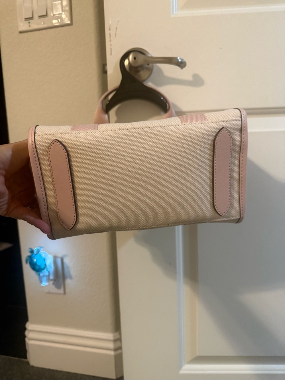 kate spade Canvas Tote with Blush Pink Straps - Picture 5 of 10